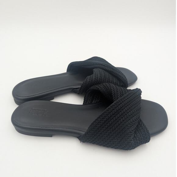 Nordstrom Chantelle Slide Sandal Women's Twist Front Black Size US8M EU39 - Picture 3 of 9